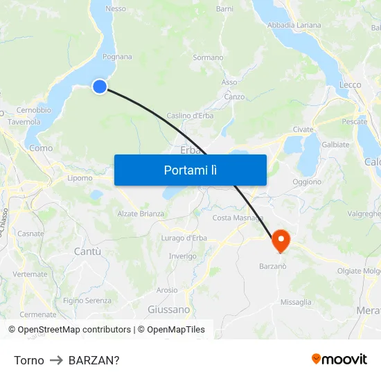 Torno to BARZAN? map