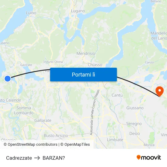 Cadrezzate to BARZAN? map