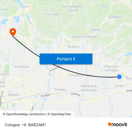 Cologne to BARZAN? map