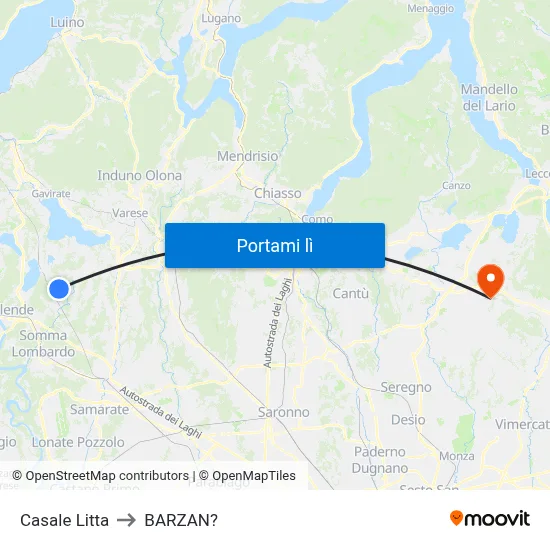 Casale Litta to BARZAN? map