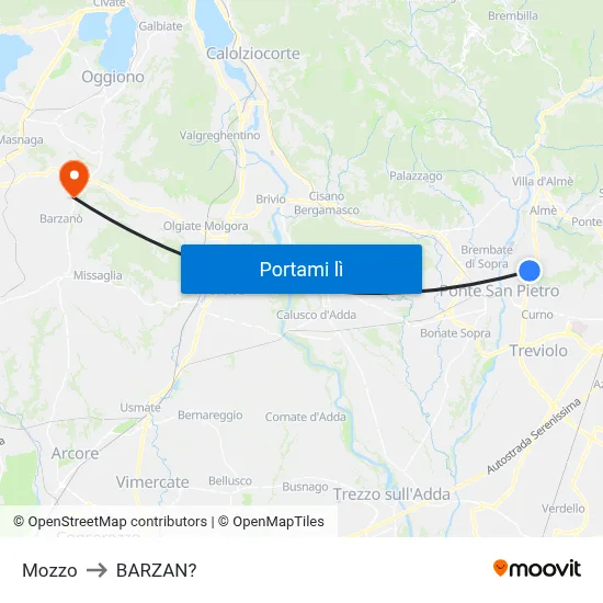 Mozzo to BARZAN? map
