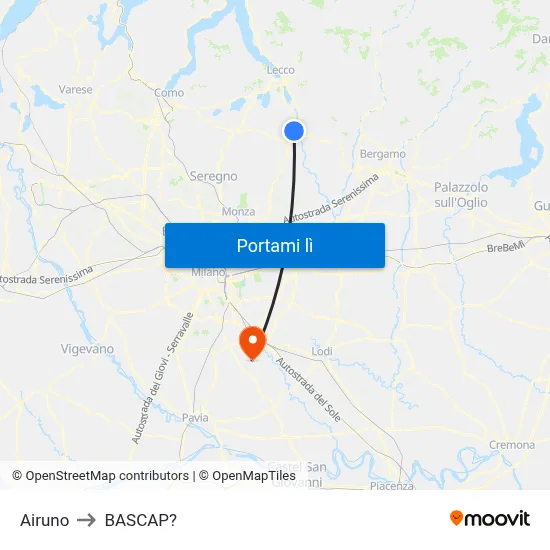 Airuno to BASCAP? map