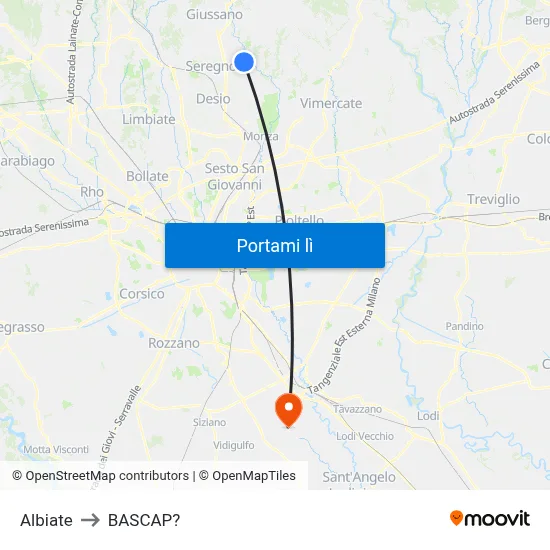 Albiate to BASCAP? map