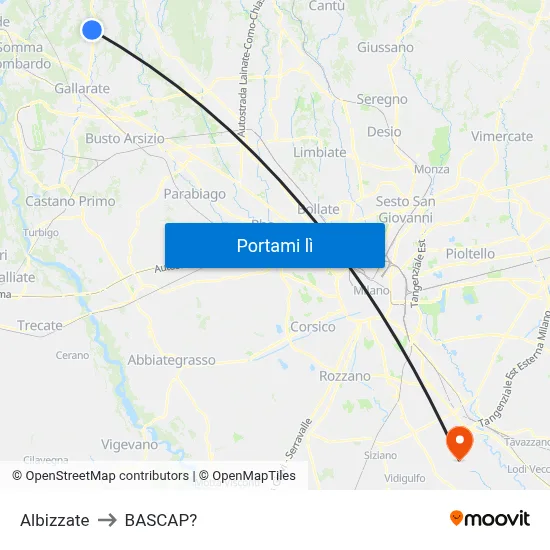 Albizzate to BASCAP? map