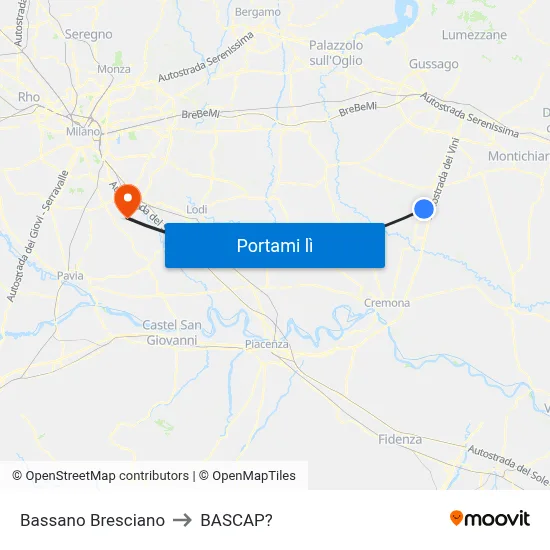Bassano Bresciano to BASCAP? map