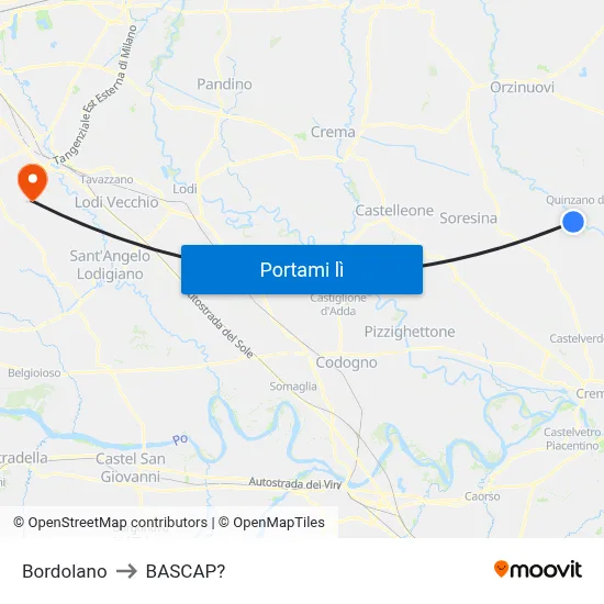 Bordolano to BASCAP? map