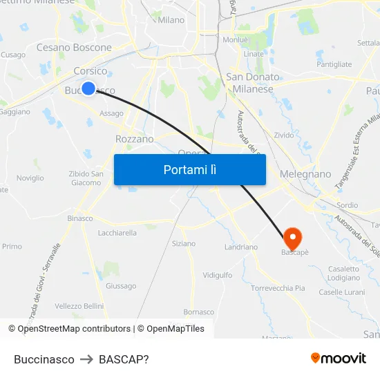 Buccinasco to BASCAP? map