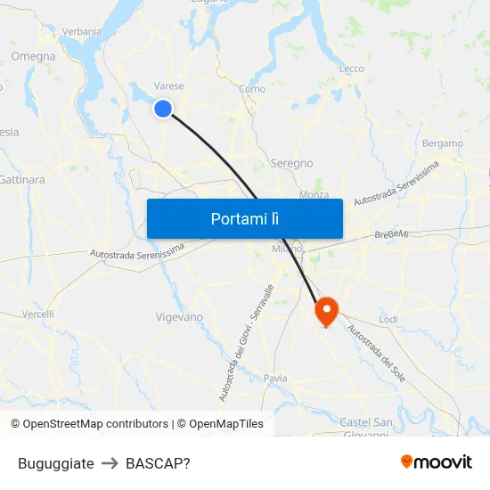 Buguggiate to BASCAP? map