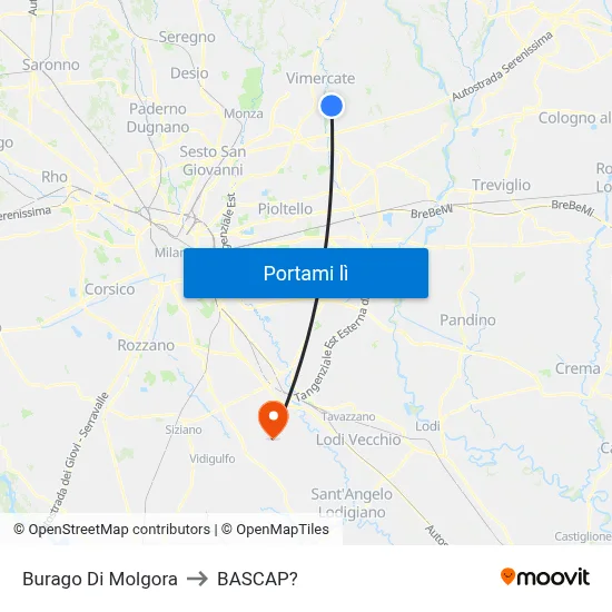 Burago Di Molgora to BASCAP? map
