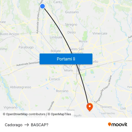Cadorago to BASCAP? map
