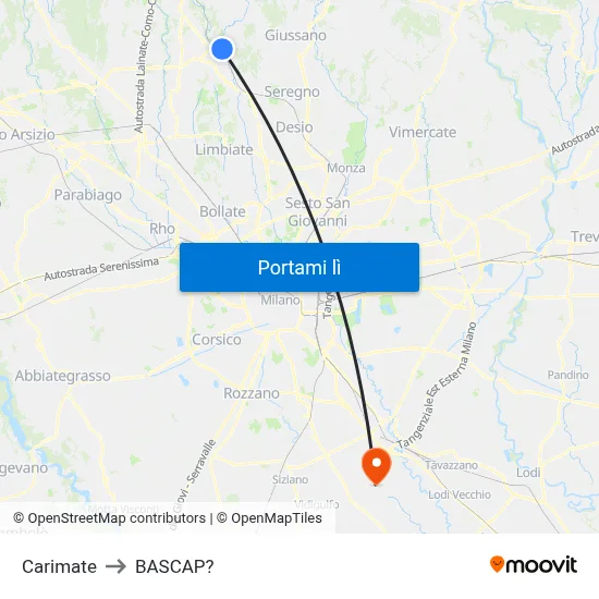 Carimate to BASCAP? map