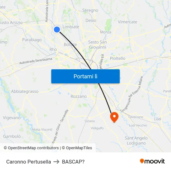 Caronno Pertusella to BASCAP? map