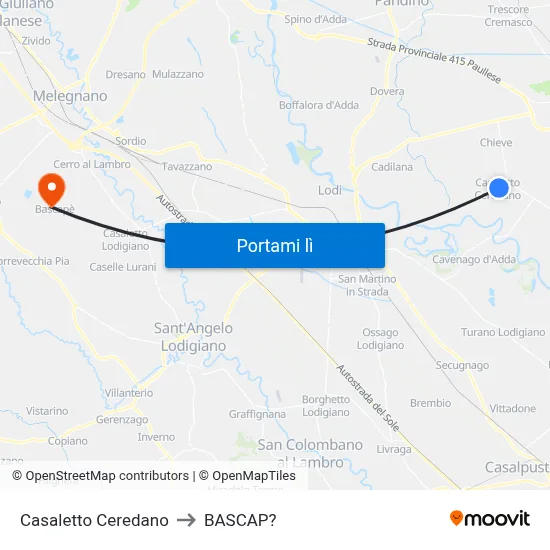 Casaletto Ceredano to BASCAP? map