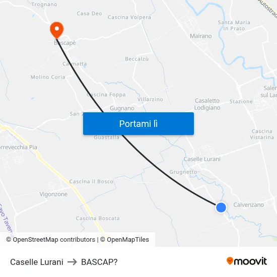 Caselle Lurani to BASCAP? map