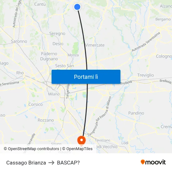 Cassago Brianza to BASCAP? map
