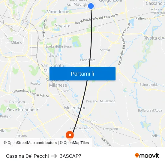 Cassina De' Pecchi to BASCAP? map