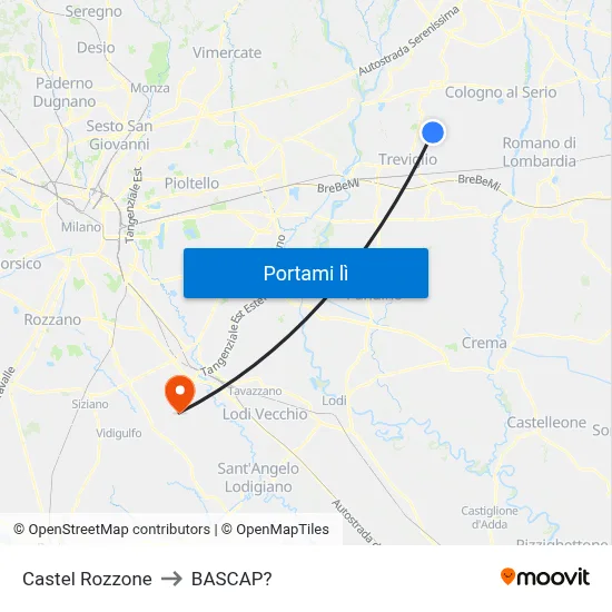 Castel Rozzone to BASCAP? map