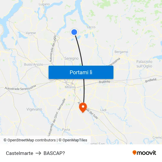 Castelmarte to BASCAP? map
