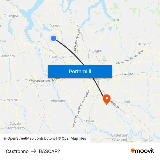 Castronno to BASCAP? map