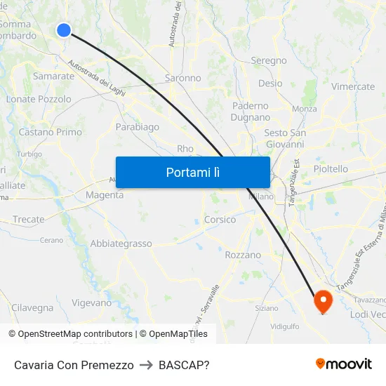 Cavaria Con Premezzo to BASCAP? map