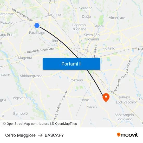 Cerro Maggiore to BASCAP? map