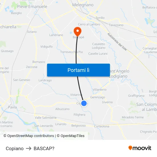 Copiano to BASCAP? map