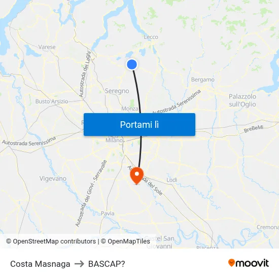 Costa Masnaga to BASCAP? map