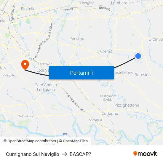 Cumignano Sul Naviglio to BASCAP? map