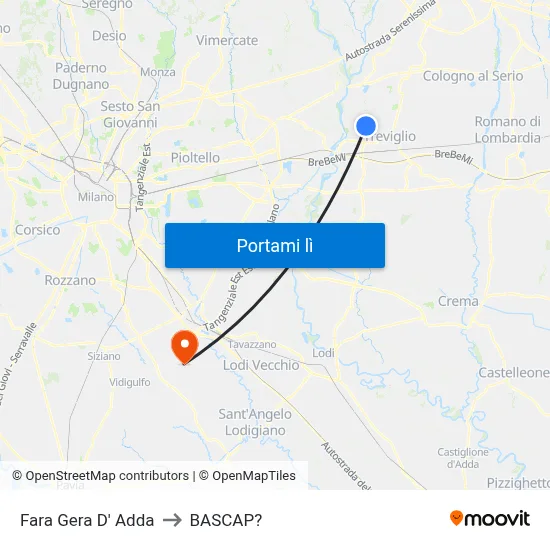 Fara Gera D' Adda to BASCAP? map