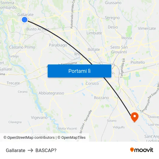 Gallarate to BASCAP? map