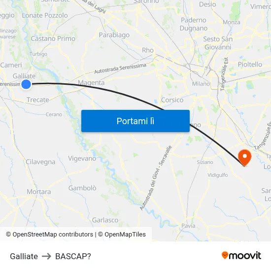 Galliate to BASCAP? map