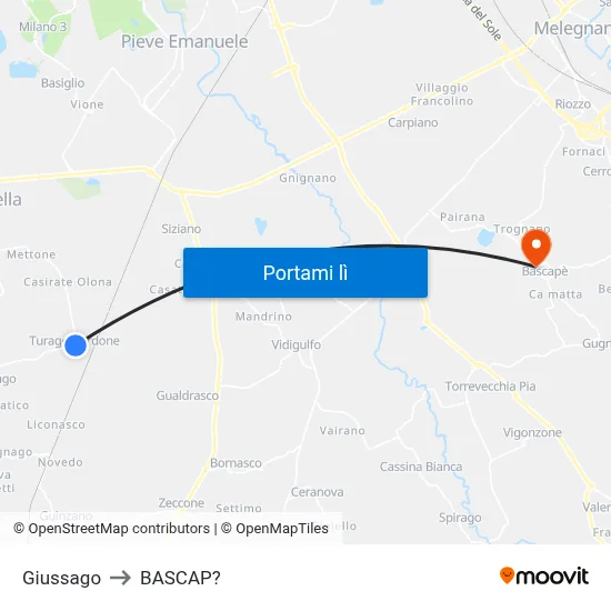 Giussago to BASCAP? map