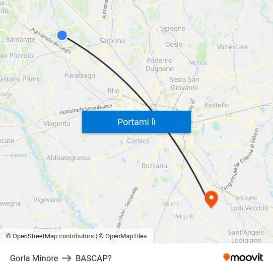Gorla Minore to BASCAP? map