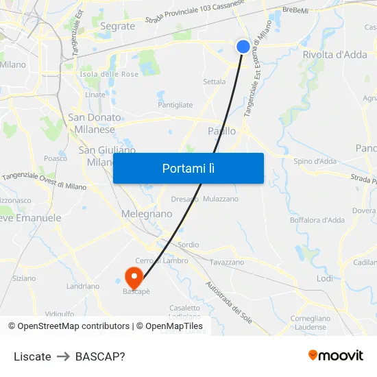 Liscate to BASCAP? map