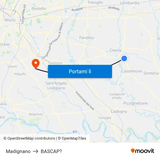 Madignano to BASCAP? map