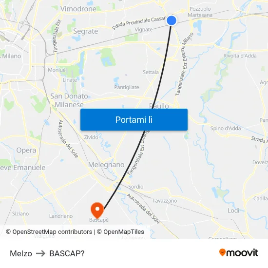Melzo to BASCAP? map