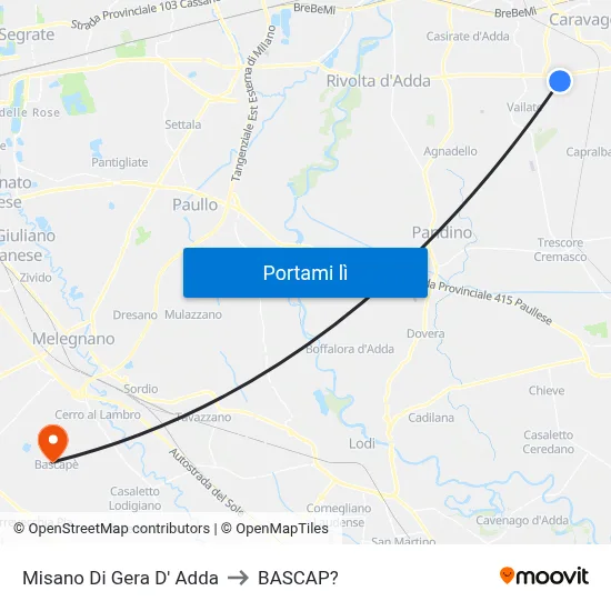 Misano Di Gera D' Adda to BASCAP? map