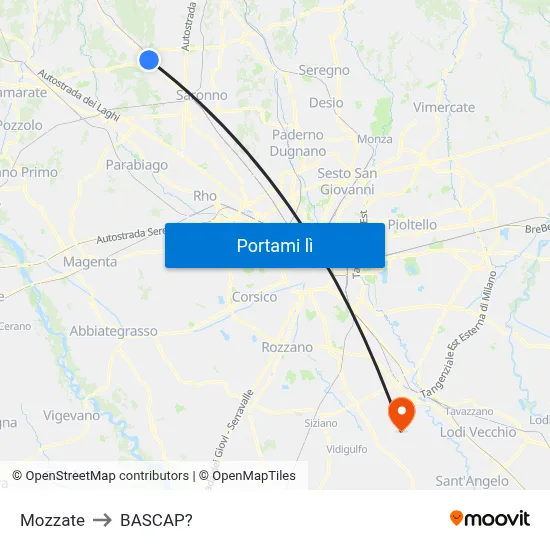 Mozzate to BASCAP? map