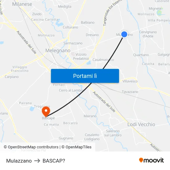 Mulazzano to BASCAP? map