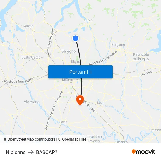 Nibionno to BASCAP? map