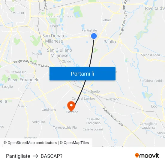 Pantigliate to BASCAP? map