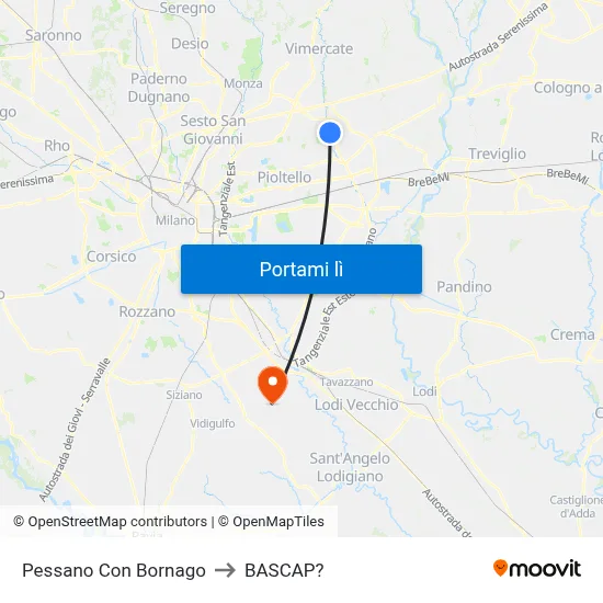 Pessano Con Bornago to BASCAP? map
