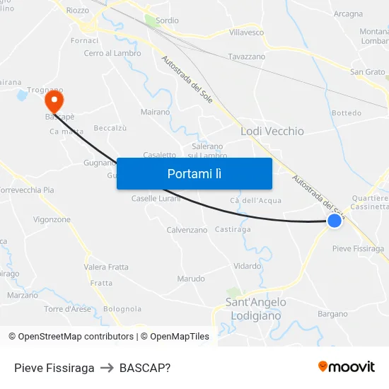 Pieve Fissiraga to BASCAP? map
