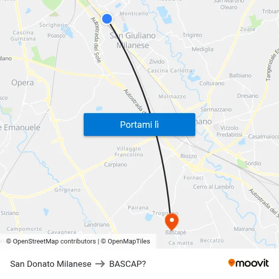 San Donato Milanese to BASCAP? map