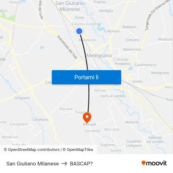 San Giuliano Milanese to BASCAP? map