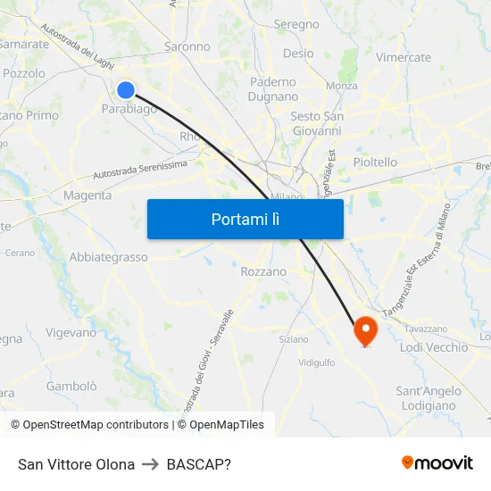 San Vittore Olona to BASCAP? map