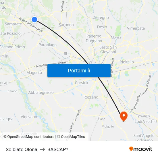 Solbiate Olona to BASCAP? map