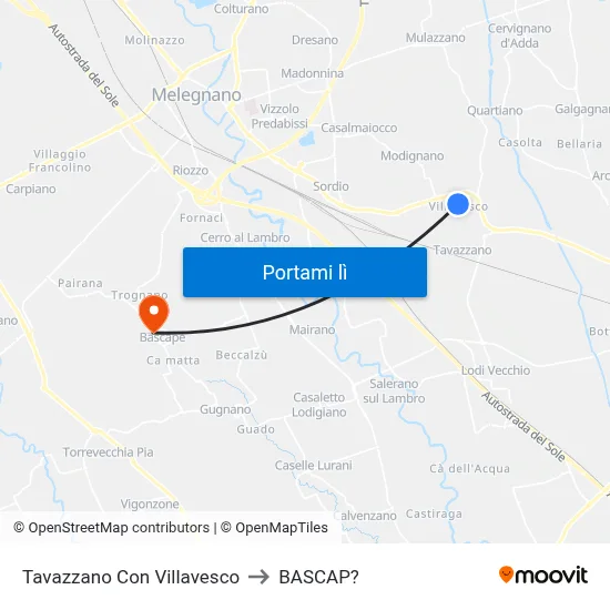 Tavazzano Con Villavesco to BASCAP? map