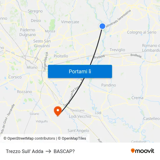 Trezzo Sull' Adda to BASCAP? map