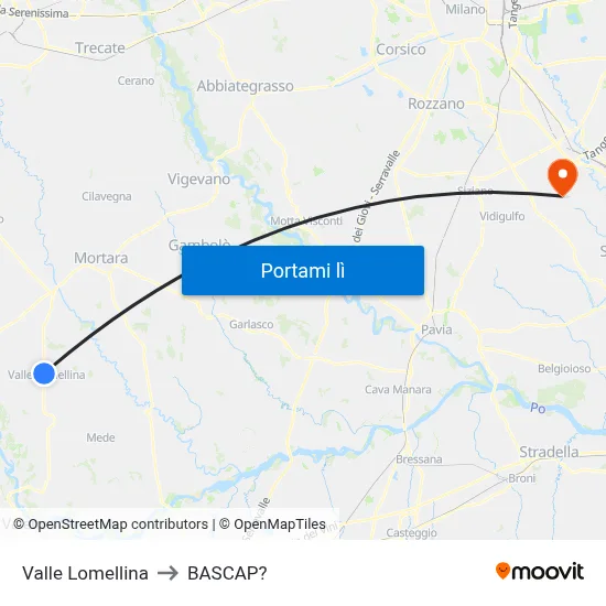 Valle Lomellina to BASCAP? map